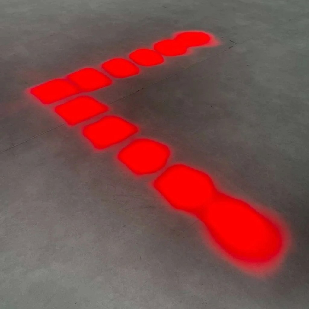 Angled line of dots